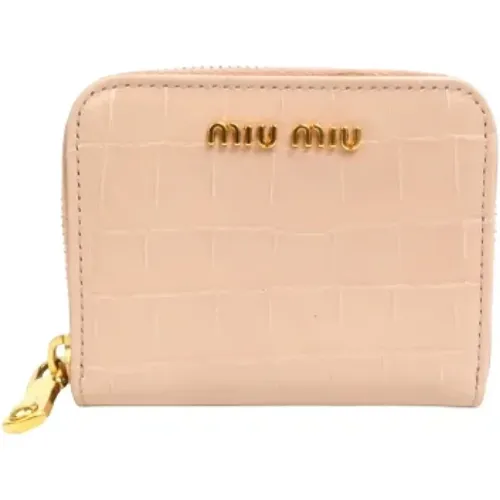 Pre-owned Leather wallets , female, Sizes: ONE SIZE - Miu Miu Pre-owned - Modalova