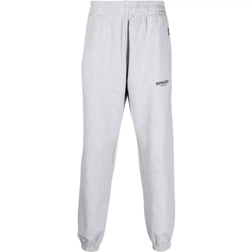 Grey Cotton Sporty Trousers , male, Sizes: L, XL, S, 2XL, M - Represent - Modalova