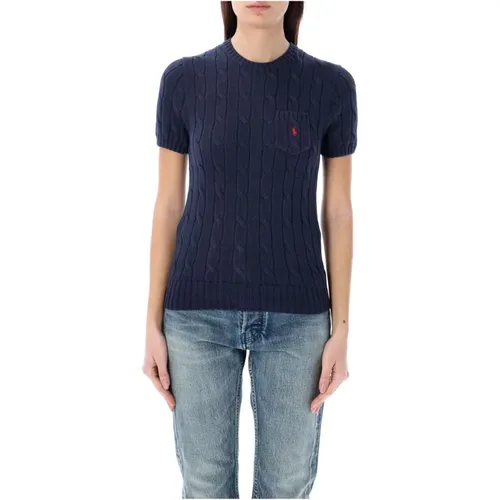 Cable Knit Short Sleeve T-Shirt , female, Sizes: L - Ralph Lauren - Modalova