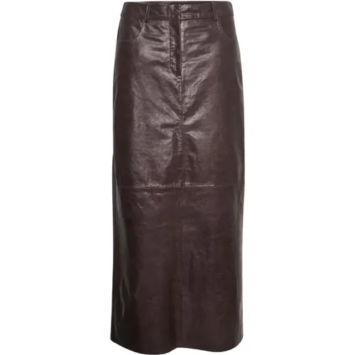 Soft Leather Skirt Deep , female, Sizes: L - Gestuz - Modalova