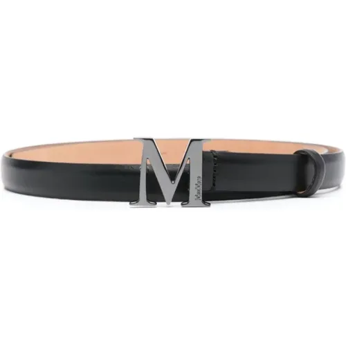 Leather Logo-Buckle Belt , female, Sizes: L - Max Mara - Modalova