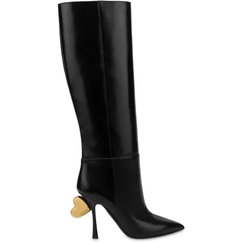 Knee-High Pointed Toe Boots , female, Sizes: 6 UK, 3 UK, 7 UK, 4 UK, 5 UK, 4 1/2 UK - Moschino - Modalova