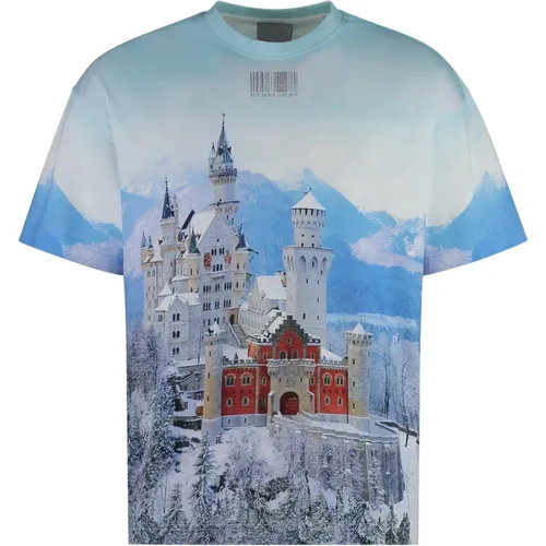 Winter Baumwoll T-Shirt mit Neuschwanstein-Druck , Herren, Größe: M - Vetements - Modalova