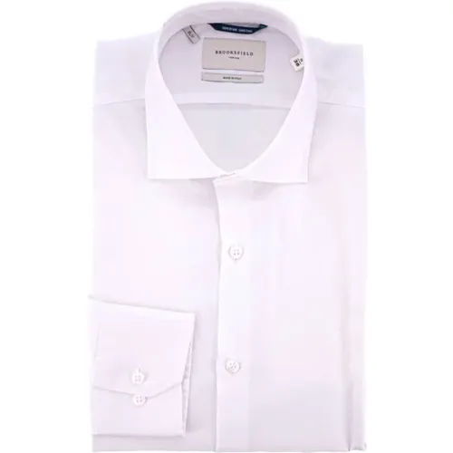 Slim Fit French Collar Cotton Shirt , male, Sizes: 3XL, L, 4XL, XL, M, 2XL, 5XL, S - Brooksfield - Modalova