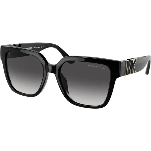 Schwarze/Dunkelgraue Sonnenbrille Karlie , Damen, Größe: 54 MM - Michael Kors - Modalova