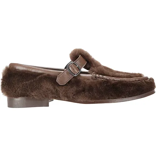 Shearling Sandals for Stylish Summer Look , female, Sizes: 6 UK, 5 UK, 4 UK, 3 UK - Hereu - Modalova