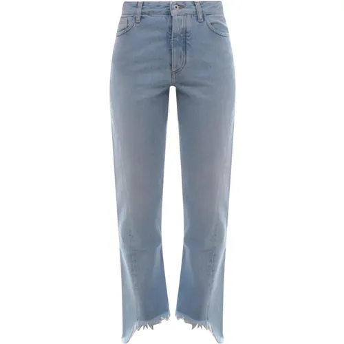 Gerades Jeans , Damen, Größe: W25 - Off White - Modalova