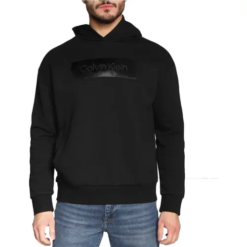 Men`s Logo Hooded Sweatshirt , male, Sizes: L - Calvin Klein - Modalova
