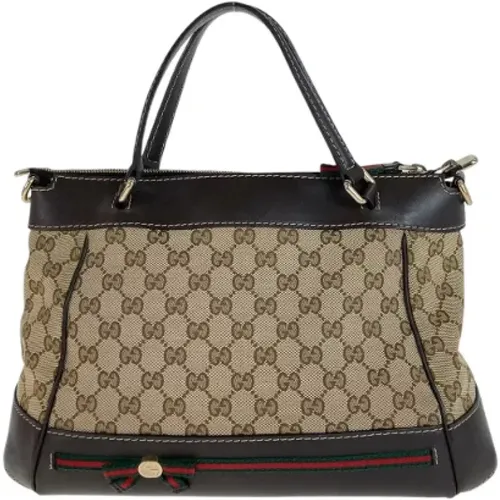 Pre-owned Tote Bags, female, , Size: ONE SIZE Pre-owned Canvas gucci-bags - Gucci Vintage - Modalova