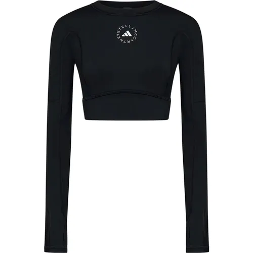 Schwarze Oberbekleidung Aw24 Umweltfreundliches Schickes Design , Damen, Größe: S - adidas by stella mccartney - Modalova