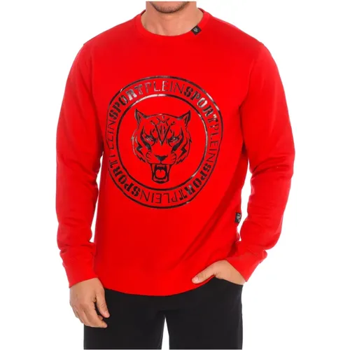 Rundhals-Sweatshirt mit Markendruck , Herren, Größe: M - Plein Sport - Modalova