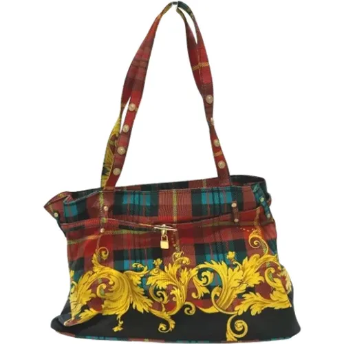 Pre-owned Tote Bags, female, , Size: ONE SIZE Pre-owned Cotton shoulder-bags - Versace Pre-owned - Modalova