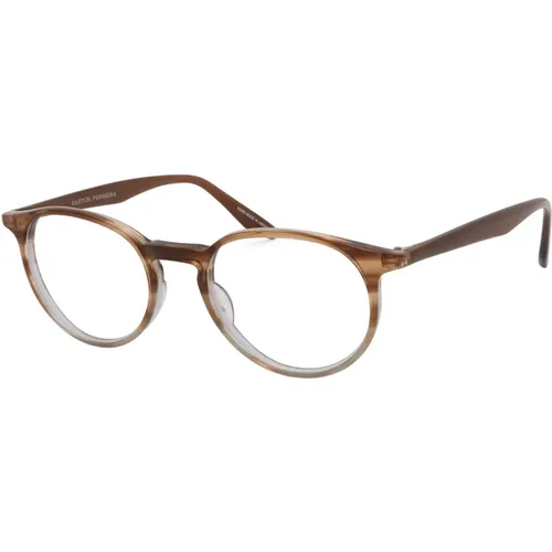 Striped Brown Grey Eyewear Frames , Damen, Größe: 46 MM - Barton Perreira - Modalova
