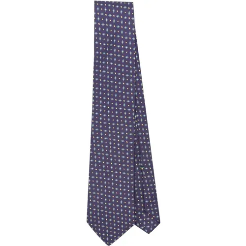 Silk Geometric Self-Tie Tie , male, Sizes: ONE SIZE - Borrelli - Modalova