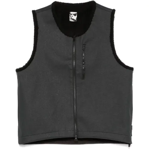 Vests, male, , Size: XL Technical Asphalt Vest with Shearling Lining - Gr10K - Modalova