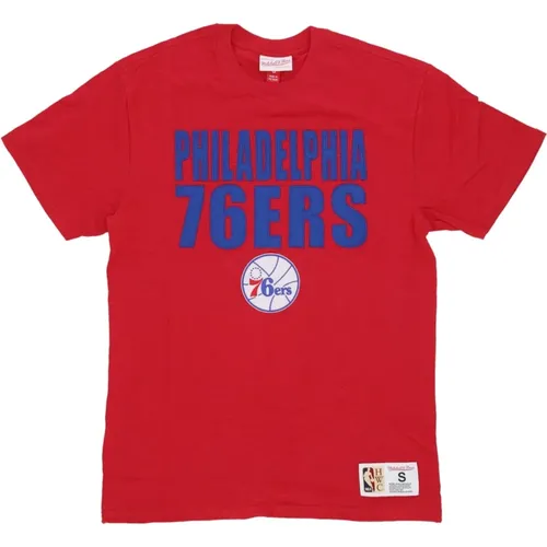 T-Shirts, male, , Size: S Philadelphia 76ers NBA Tee - Mitchell & Ness - Modalova