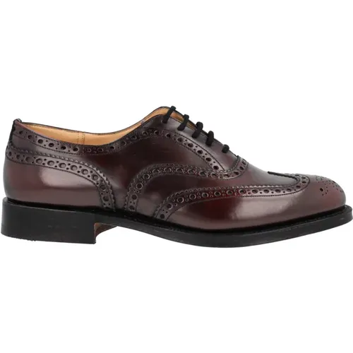 Business Shoes, male, , Size: 9 1/2 US Men`s Shoes Laced Burgundy Ss23 - Church's - Modalova