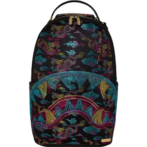 Backpacks, unisex, , Size: ONE SIZE Embroidered Dragon Stylish Backpack - Sprayground - Modalova