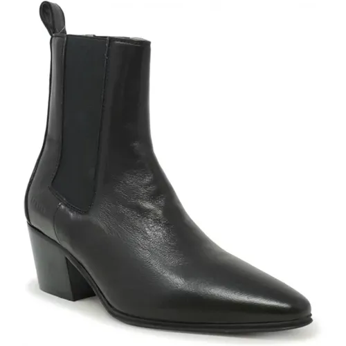 Schwarze Leder Stiefeletten , Damen, Größe: 37 EU - Copenhagen Shoes - Modalova