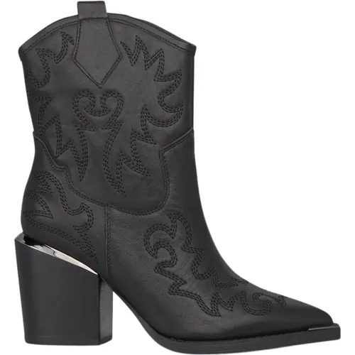 Embroidered Heel Cowboy Boots , female, Sizes: 3 UK, 7 UK, 6 UK, 4 UK, 9 UK, 5 UK - Alma en Pena - Modalova