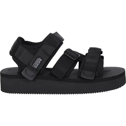 Schwarze Sandalen mit Mandelförmiger Spitze und Überkreuztem Riemen-Detail , Damen, Größe: 35 EU - Suicoke - Modalova