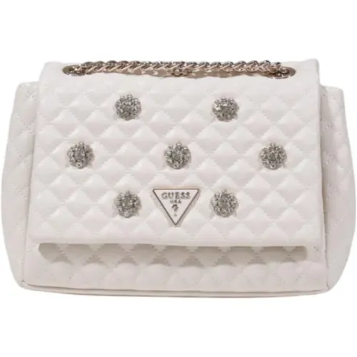 Shoulder Bags, female, , Size: ONE SIZE Structured Polyurethane Satchel Bag - Guess - Modalova