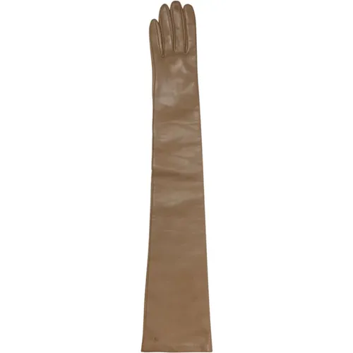 Nappa Handschuhe mit Mono Logo , Damen, Größe: 7 1/2 IN - Max Mara - Modalova