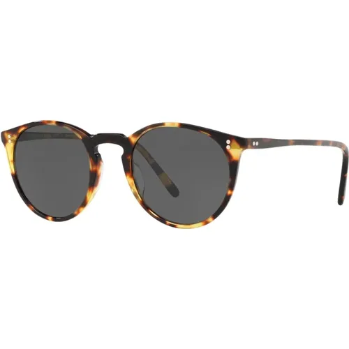 Sunglasses, male, , Size: 48 MM Vintage Dark Tortoise Black Sunglasses - Oliver Peoples - Modalova