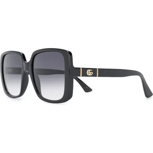 Schwarze Sonnenbrille mit Originalzubehör , Damen, Größe: 56 MM - Gucci - Modalova