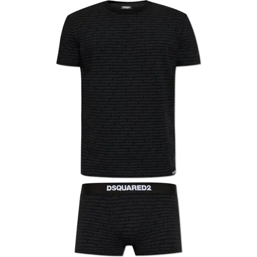 Pyjamas, male, , Size: S Set: boxers and t-shirt - Dsquared2 - Modalova