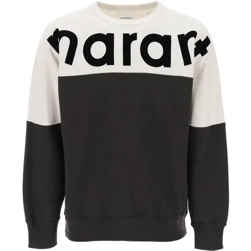 Cozy Crew Neck Sweatshirt with Mèlange Insert , male, Sizes: S - Isabel marant - Modalova