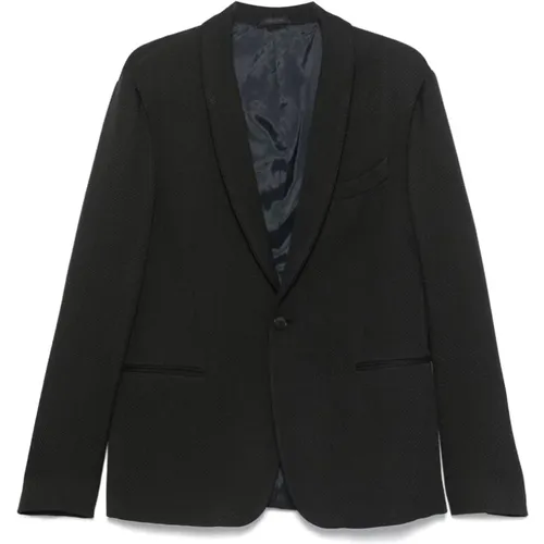 Blazers, male, , Size: 2XL Shawl Lapel Jacket - Giorgio Armani - Modalova