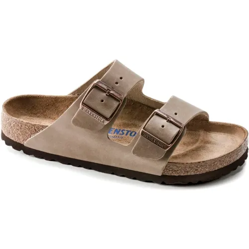 Sliders, male, , Size: 12 US Arizona Soft Footbed Oiled Leather Sandals - Birkenstock - Modalova