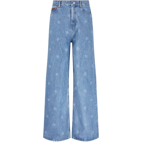 Wide Jeans, male, , Size: S Wide Leg Jeans with All-Over Print - Martine Rose - Modalova