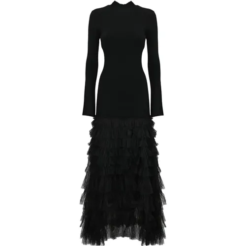 Long Knit And Tulle Dress , female, Sizes: S - Twinset - Modalova