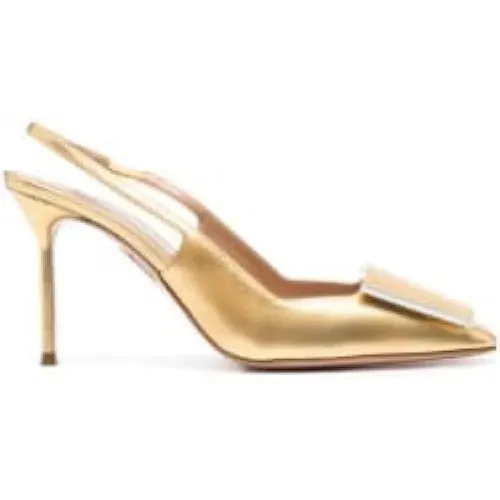 Metallic Leather Pumps , female, Sizes: 4 UK, 2 UK - Aquazzura - Modalova