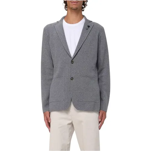 Blazers, male, , Size: XL Knit Blazer Jacket - Lardini - Modalova