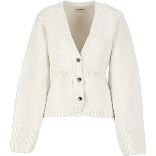 Ivory Cashmere Knitted Cardigan , female, Sizes: XS - Khaite - Modalova