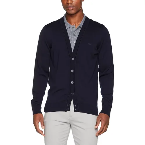 Blauer Woll-Cardigan Pullover , Herren, Größe: S - Lacoste - Modalova