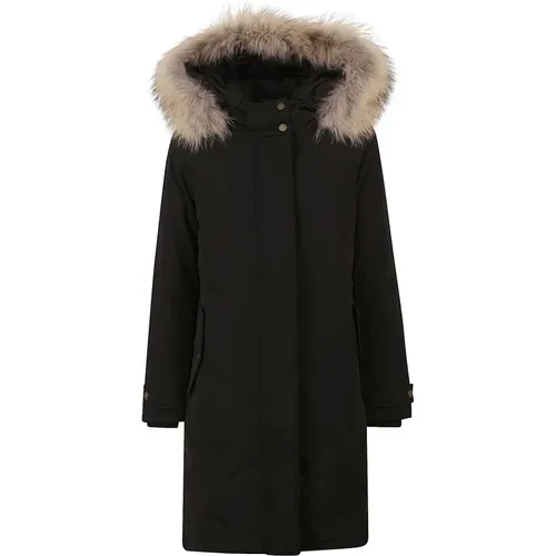 Parkas, female, , Size: S Fur Parka with Removable Hood - Woolrich - Modalova