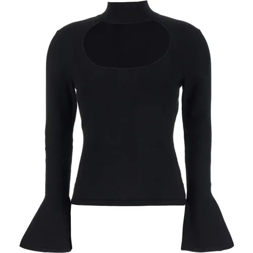 Schwarzer Cut Out Pullover , Damen, Größe: 2XS - Federica Tosi - Modalova