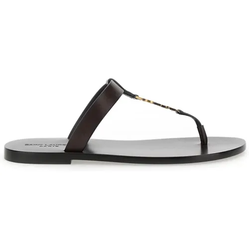 Braune Pepe 05 Sandalen , Herren, Größe: 45 EU - Saint Laurent - Modalova