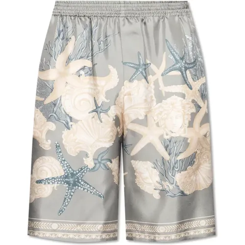 Casual Shorts, male, , Size: 2XL Silk shorts - Versace - Modalova