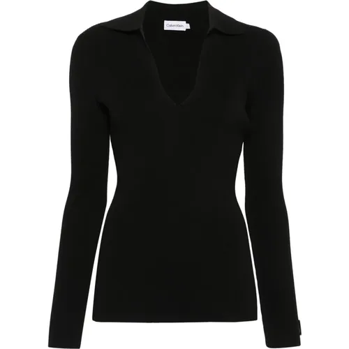 Casual Schwarzer Pullover Sweater , Damen, Größe: S - Calvin Klein - Modalova