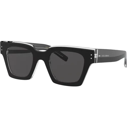 Schwarze Kristall/Dunkelgraue Sonnenbrille,Gestreifte Graue Horn Sonnenbrille,Gelbe Havana/Grüne Sonnenbrille - Dolce & Gabbana - Modalova