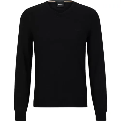 Mens Responsible Wool V-Neck Sweater , male, Sizes: XL, 2XL, M - Hugo Boss - Modalova