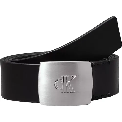 Belts, male, , Size: 105 CM Luxury Leather Belt Clamp - Calvin Klein - Modalova