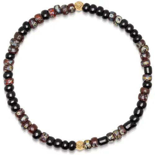 Dark Japanese Miyuki Beads Wristband , male, Sizes: XL, L - Nialaya - Modalova