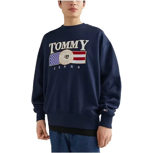 Boxy Luxe Sweatshirt Tommy Jeans , male, Sizes: L, XL - Tommy Hilfiger - Modalova