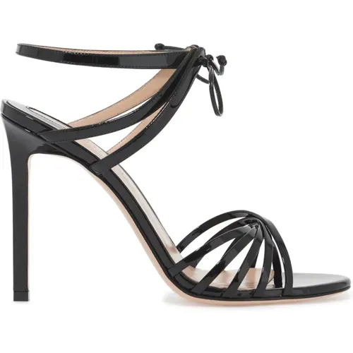 Glanzende Kreuzriemen-Ledersandalen , Damen, Größe: 36 EU - Tom Ford - Modalova